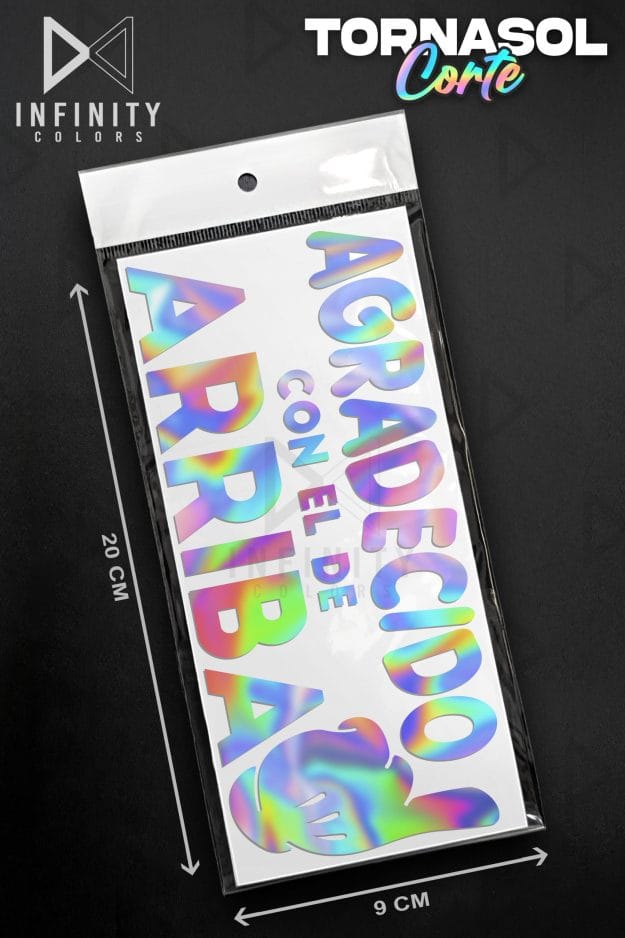 Calcomanía AGRADECIDO tornasol