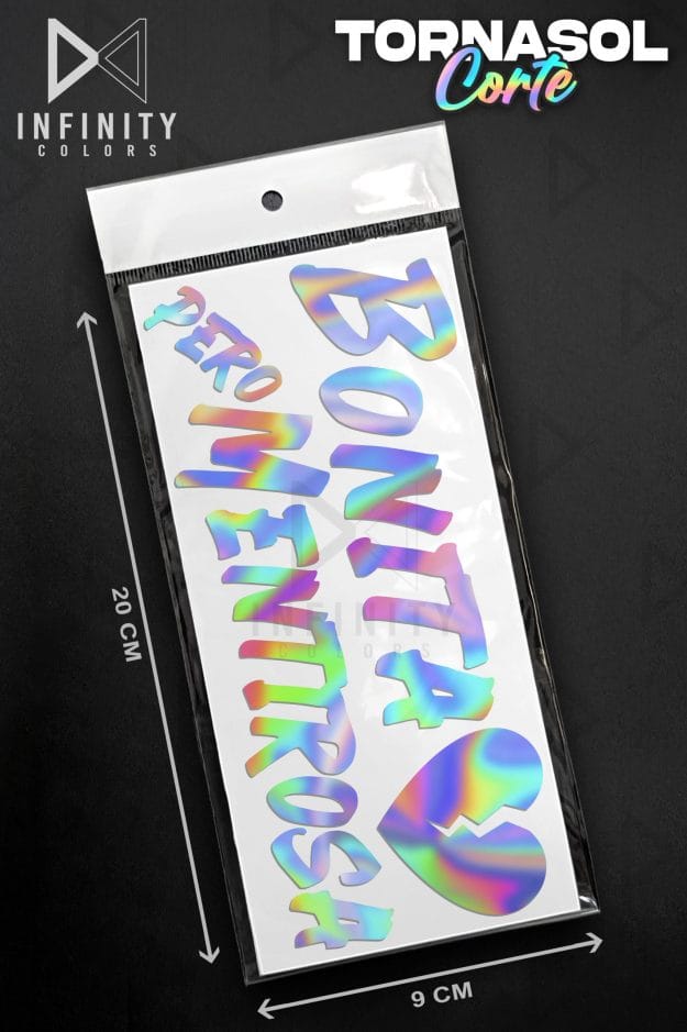 Calcomanía BONITA PERO MENTIROSA tornasol