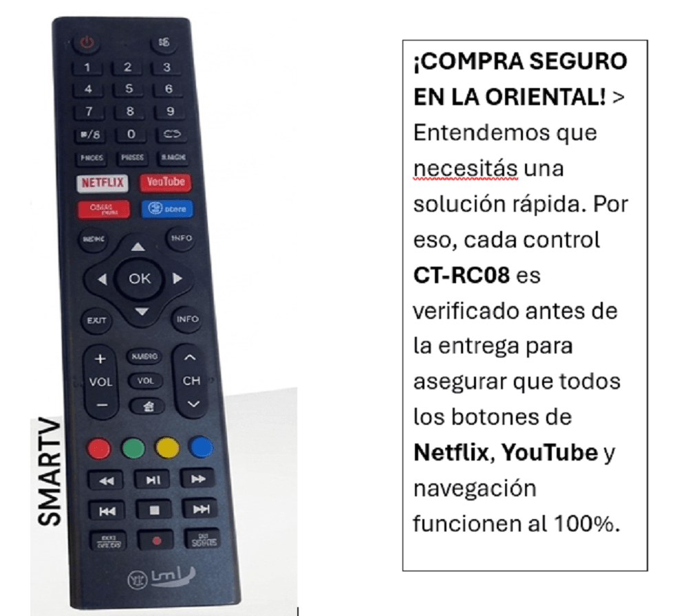 Control Remoto Smart TV RCA (Nuevo) | Reemplazo Directo Sin Programar